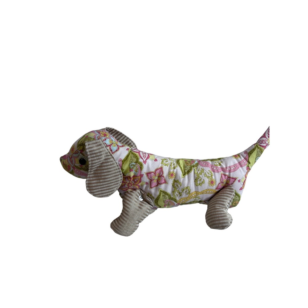 Cottage Core Dachshund Plush 15" Multicolor Floral Paisley Wiener Dog Toy